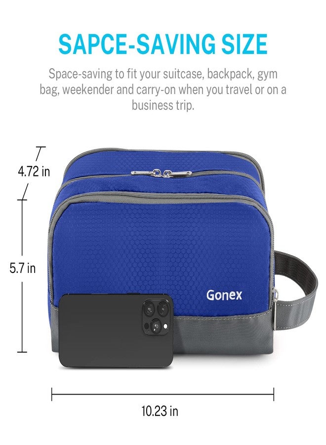 Gonex Travel Toiletry Bag Nylon, Shaving Bag Toiletry Organizer Blue - Image 5